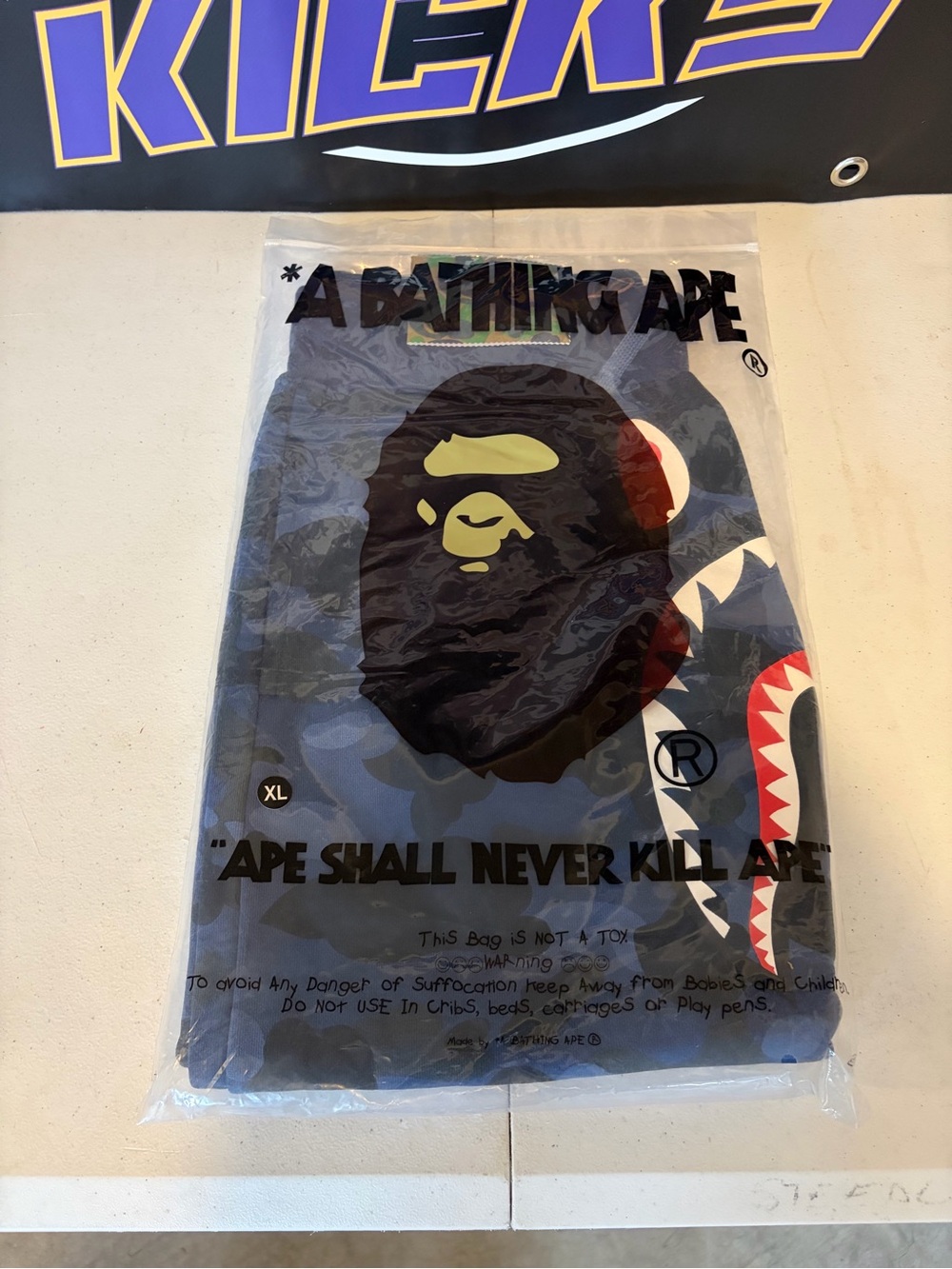 Bape ABC Camo Shark Sweatshorts Dark Blue Size XL